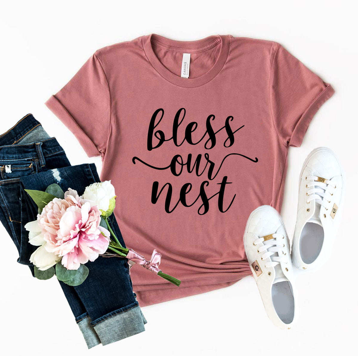 Crewneck Graphic Tees | Bless Our Nest Shirt | Enchanted Threads